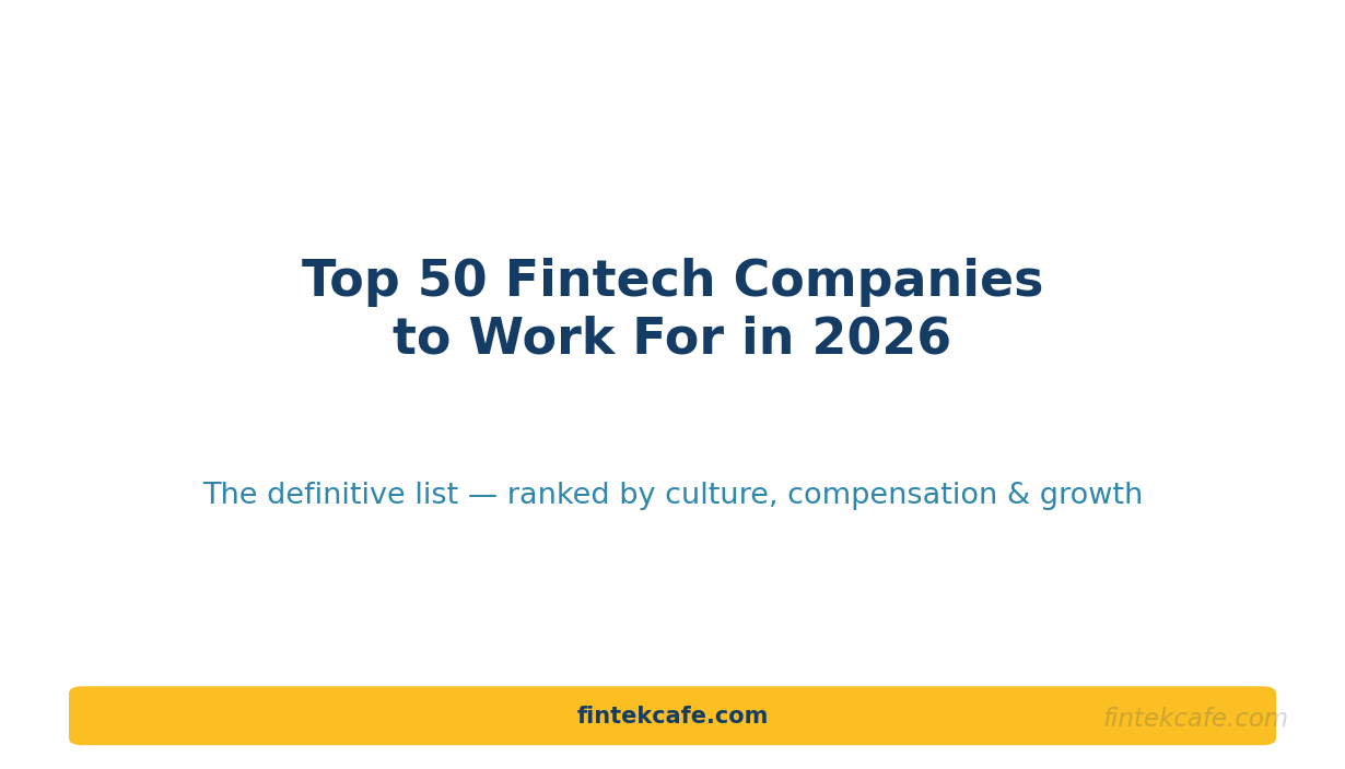 Top 50 Fintech Companies to Work For in 2026