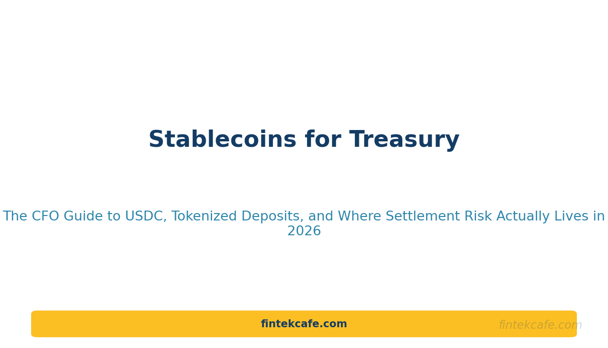 Stablecoins for Treasury: The CFO Guide to USDC, Tokenized Deposits, and Where Settlement Risk Actually Lives in 2026