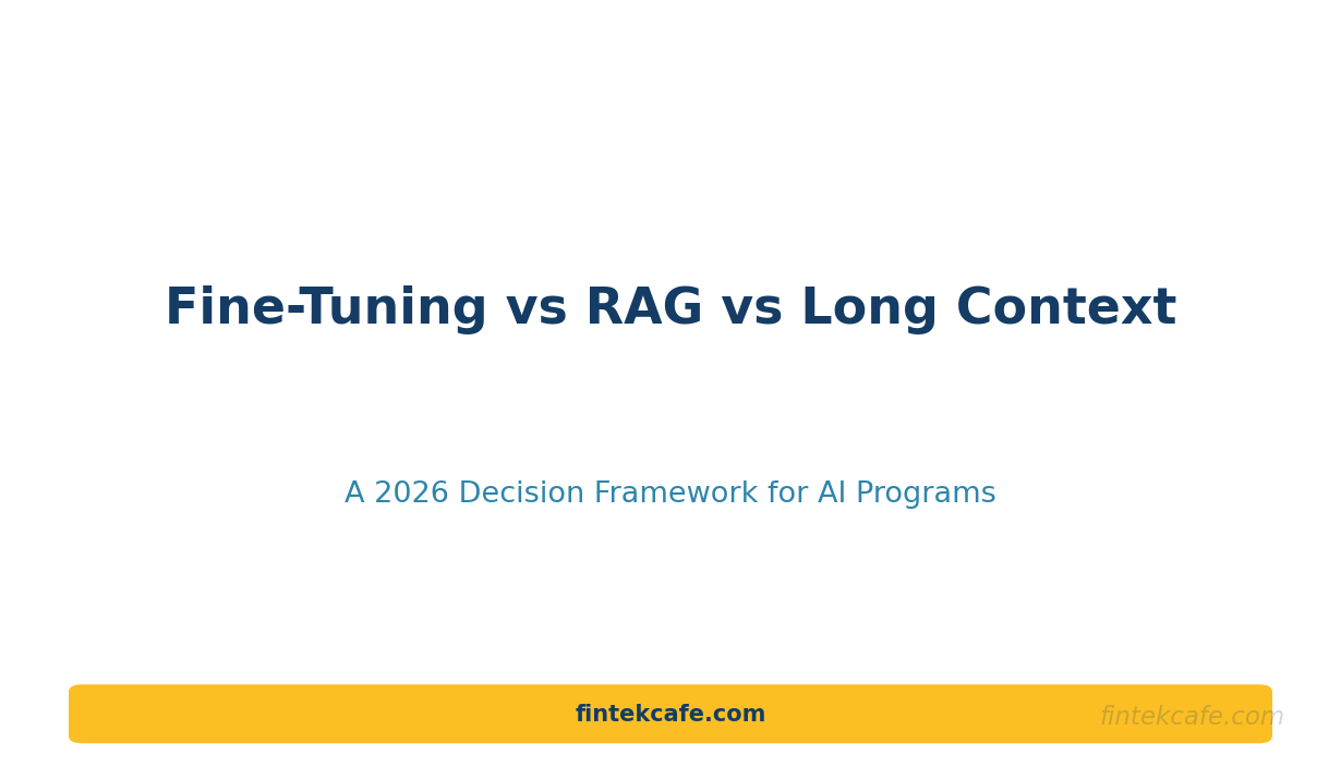 Fine-Tuning vs RAG vs Long-Context: A Decision Framework for Enterprise LLM Customization in 2026