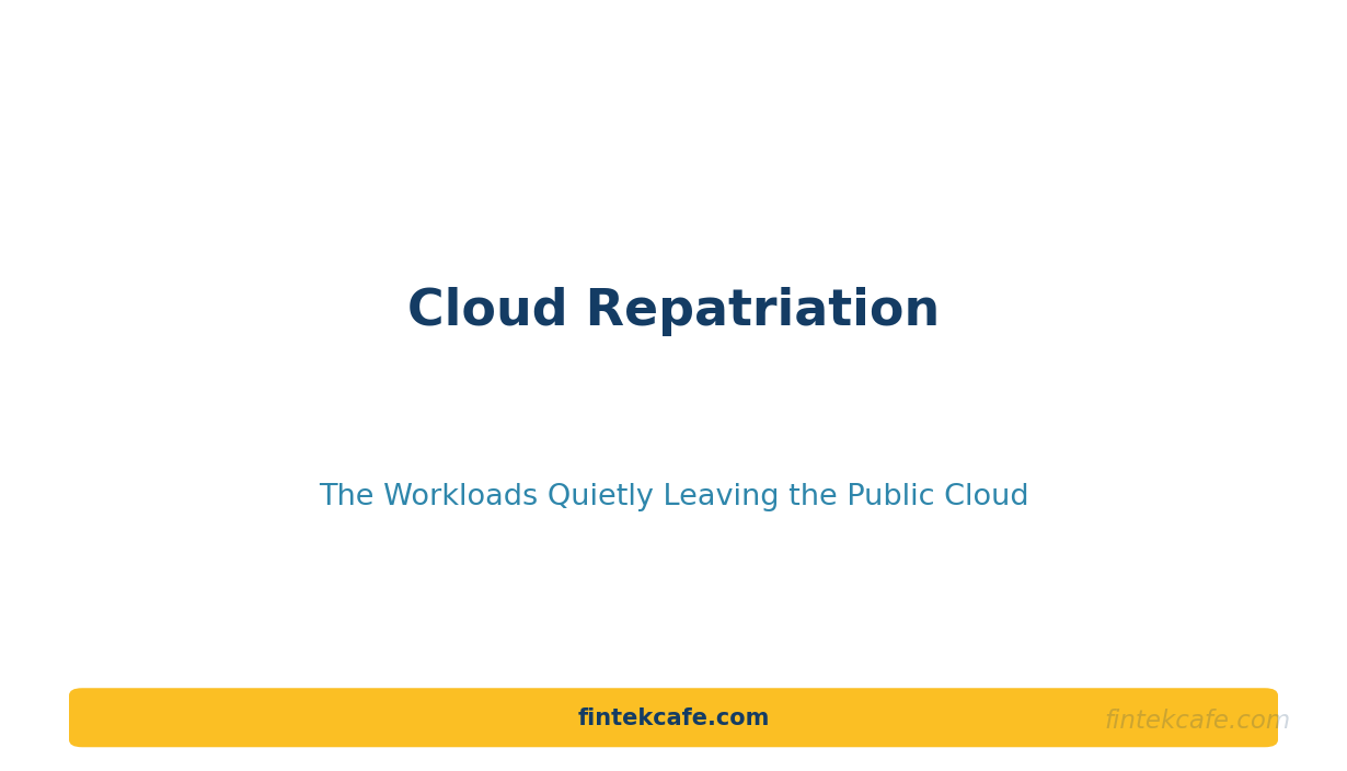 Cloud Repatriation: The Workloads Quietly Leaving the Public Cloud