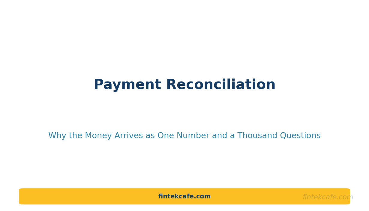 Payment Reconciliation: Why the Money Arrives as One Number and a Thousand Questions